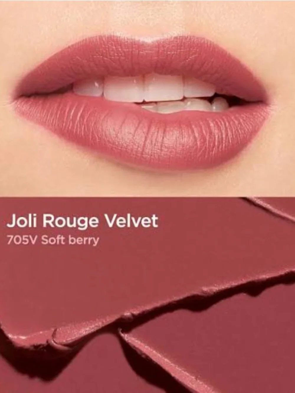 Clarins Joli Rouge Velvet Matte Moisturizing Lipstick 705V SOFT BERRY NIB 3.5g
